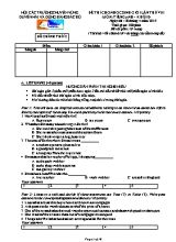 Đề thi chọn học sinh giỏi lần thứ VIII môn Tiếng Anh Lớp 10 - Năm học 2014-2015